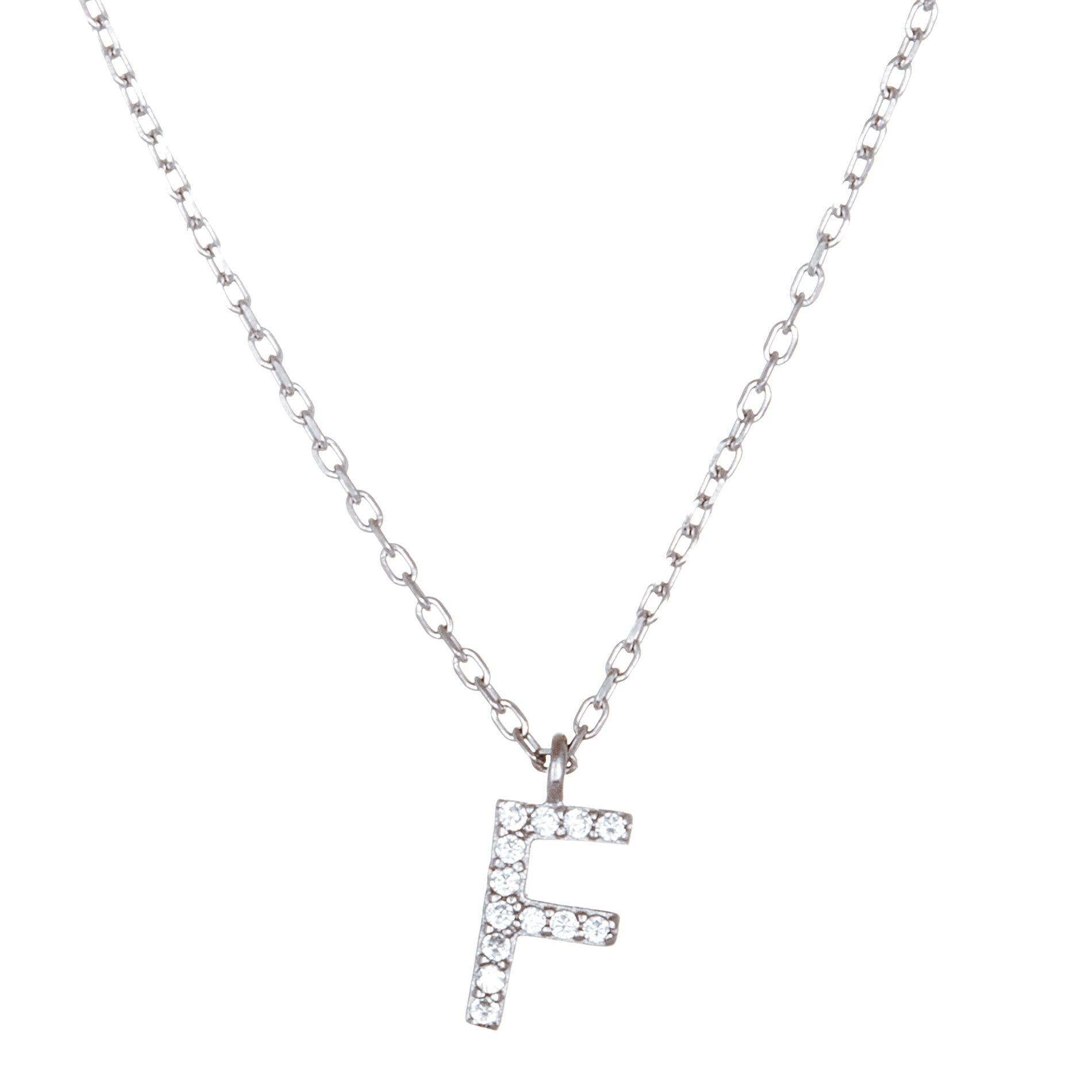 Silver Sparkle Initial Necklace